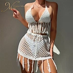 white crochet set clothes